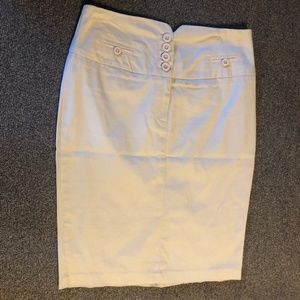 Beige Pencil Skirt with Slit in Back